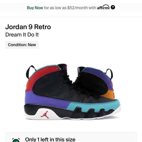 Air Jordan 9 Retro “Dream It Do It” men’s size 12 - Picture 2 of 7